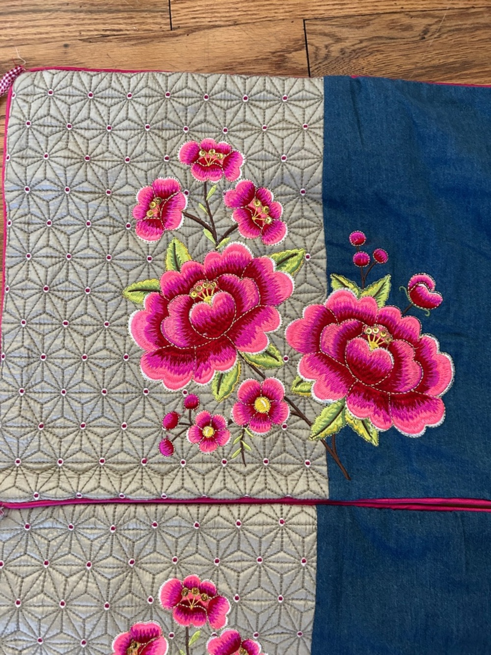 Anthro PIP‎ Studio Polysilk embroidered pillow cushion covers set of 2 12x20